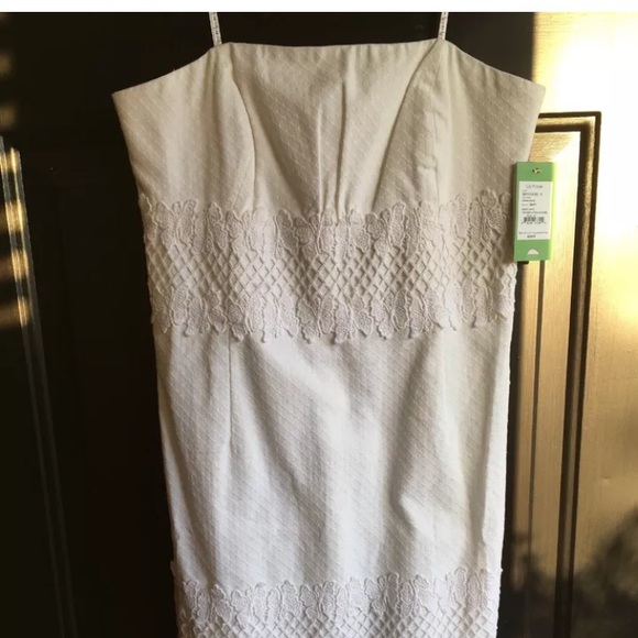 Lilly Pulitzer Resort White Strapless Dress Sz 8 - Picture 5 of 8
